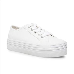 Steve Madden Bobbi30 White Platform Tennis Shoes